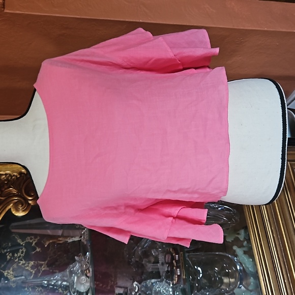 Lilka for Anthropologie Pink Cropped Ruffled Sleeved Top - Picture 3 of 9